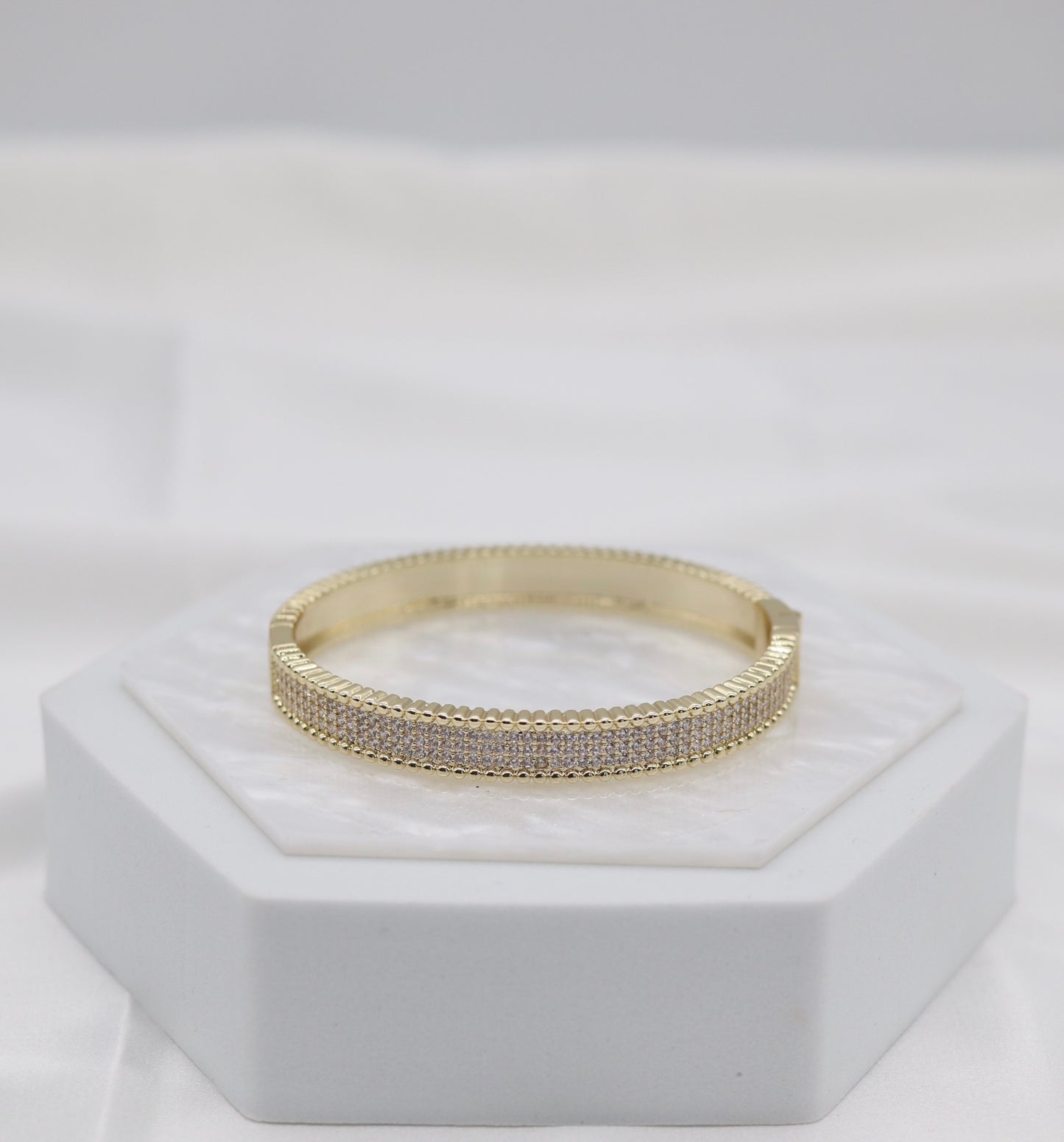 Gold Pavé Crystal Bangle Bracelet