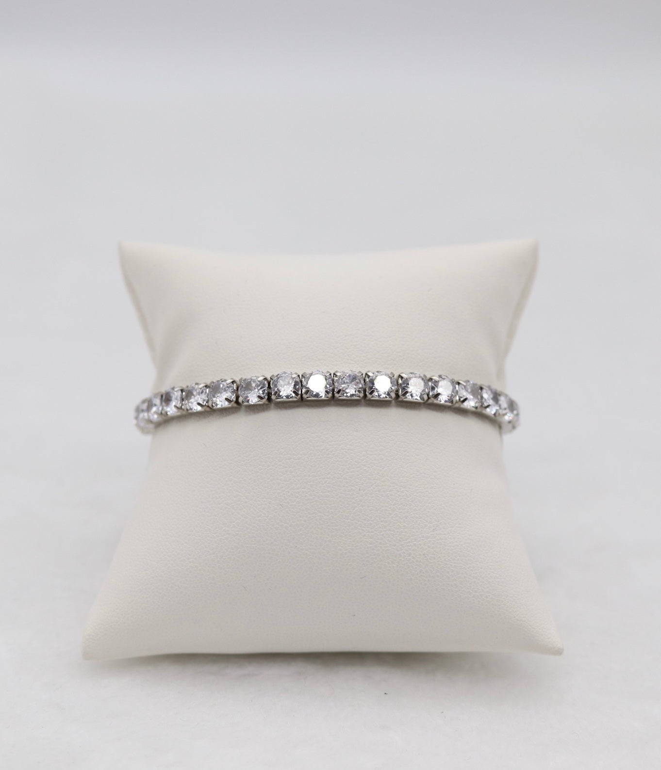 Silver CZ Stretch Tennis Bracelet