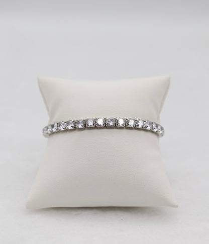 Silver CZ Stretch Tennis Bracelet