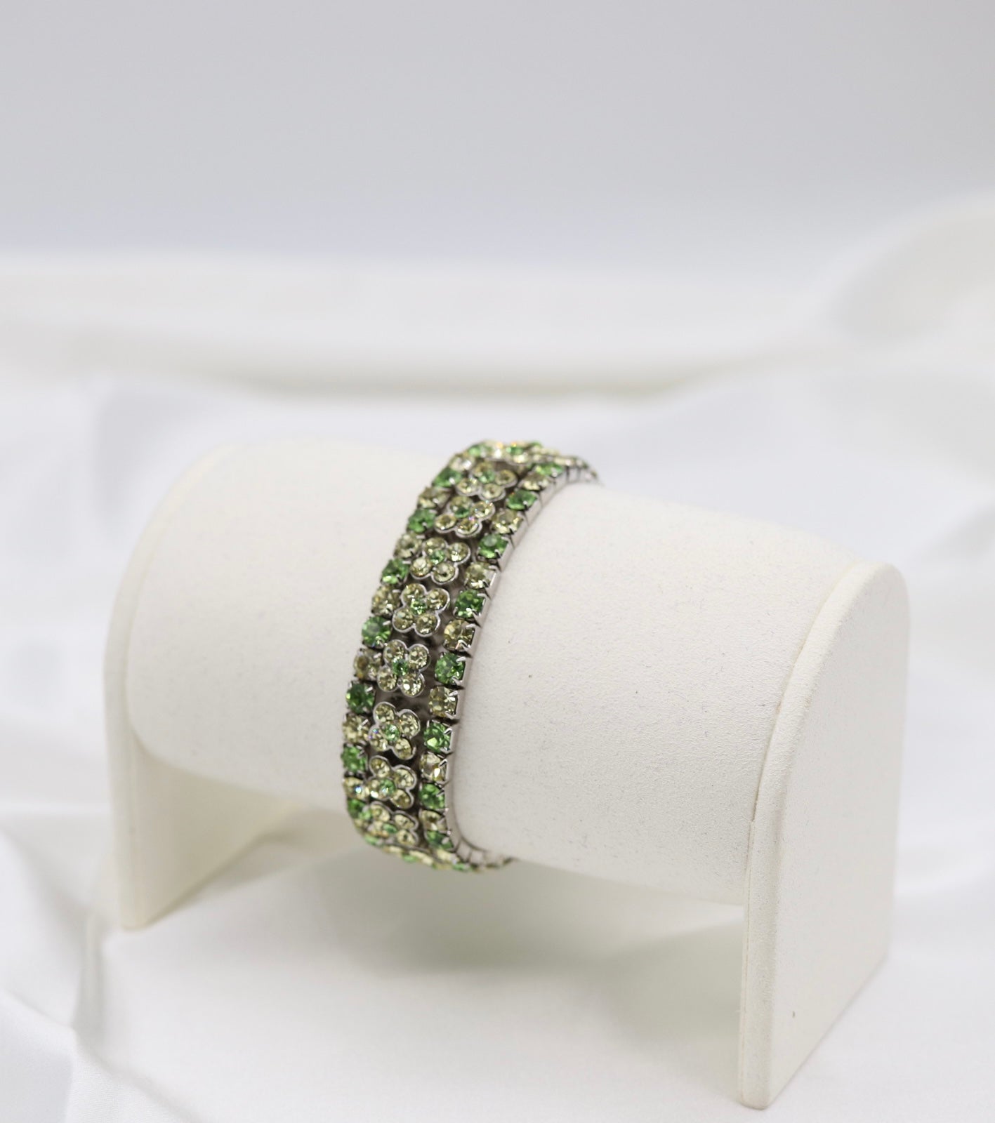 Green Crystal Flower Bracelet