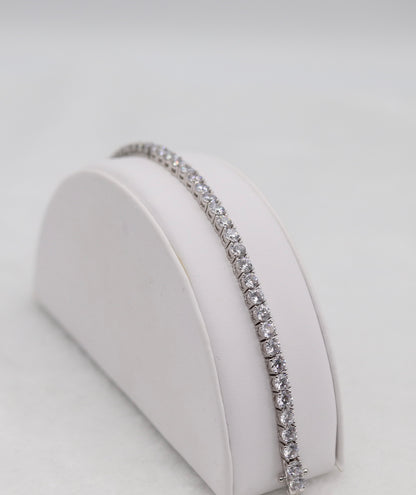 Elegant Silver CZ Tennis Bracelet