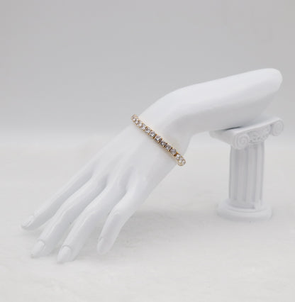 Gold CZ Stretch Tennis Bracelet