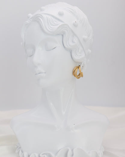 Triple Twist Gold Hoop Earrings – Layered Rope-Style Hoops