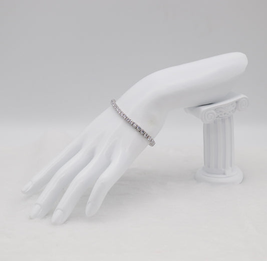 Elegant Silver CZ Tennis Bracelet
