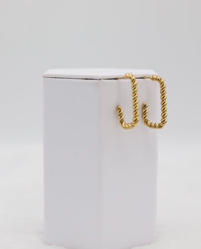Twisted Rope Square Hoop Earrings