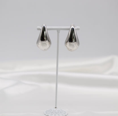 Chunky Silver Teardrop Earrings