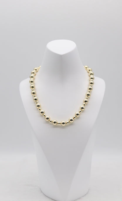 Gold Beaded Statement Necklace