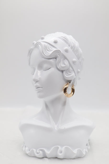 Bold Gold Sculpted Hoop Earrings