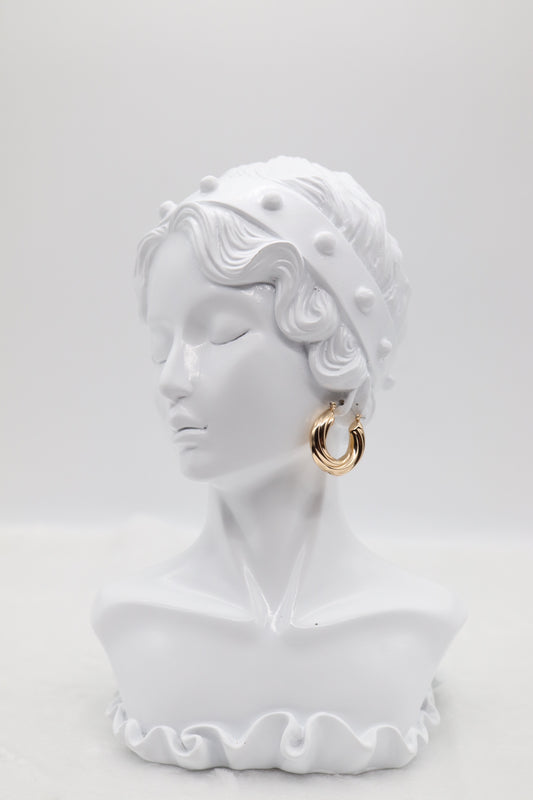 Bold Gold Sculpted Hoop Earrings