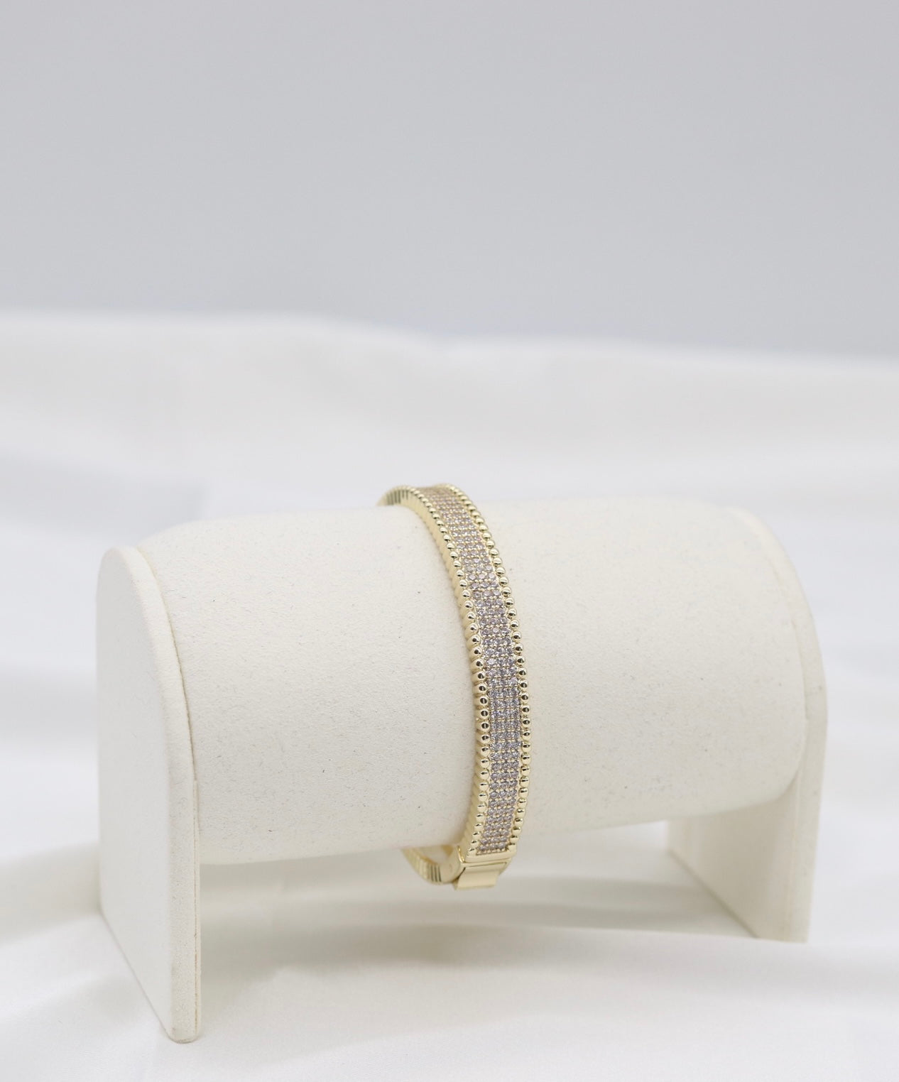 Gold Pavé Crystal Bangle Bracelet
