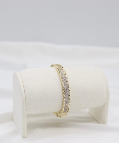 Gold Pavé Crystal Bangle Bracelet