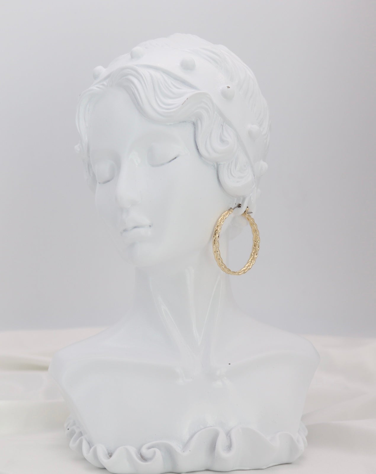 Braided Gold Hoop Earrings – Textured Twist Statement Hoops