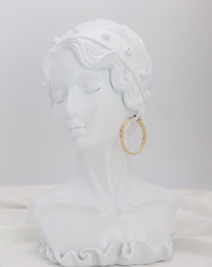 Braided Gold Hoop Earrings – Textured Twist Statement Hoops