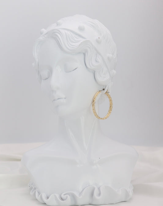 Braided Gold Hoop Earrings – Textured Twist Statement Hoops