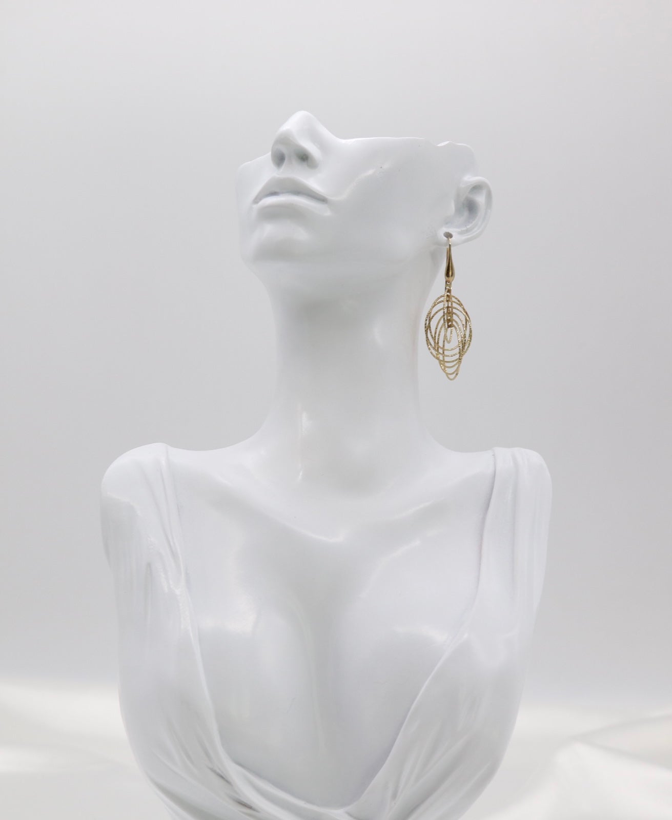 Italian Style Twisted Layered Gold Drop Earrings