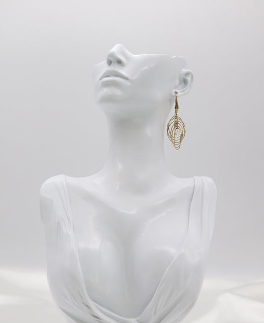 Italian Style Twisted Layered Gold Drop Earrings