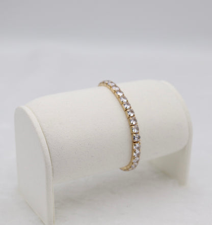 Gold CZ Stretch Tennis Bracelet