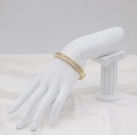 Gold Pavé Crystal Bangle Bracelet