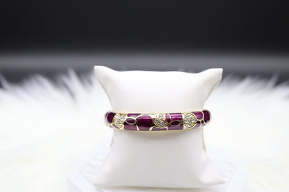 Purple Enamel Bangle Hinged Bracelet