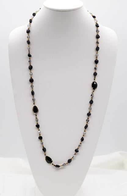 Midnight Elegance Black Crystal Necklace