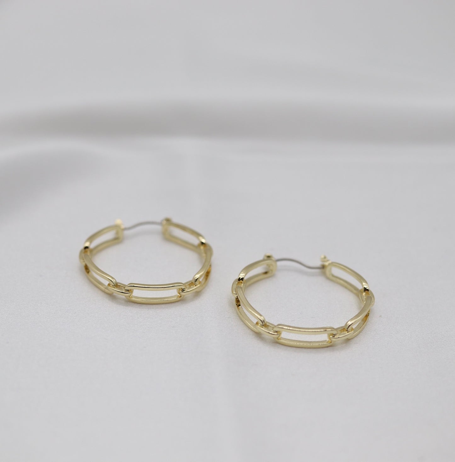 Gold Paperclip Hoop Earrings