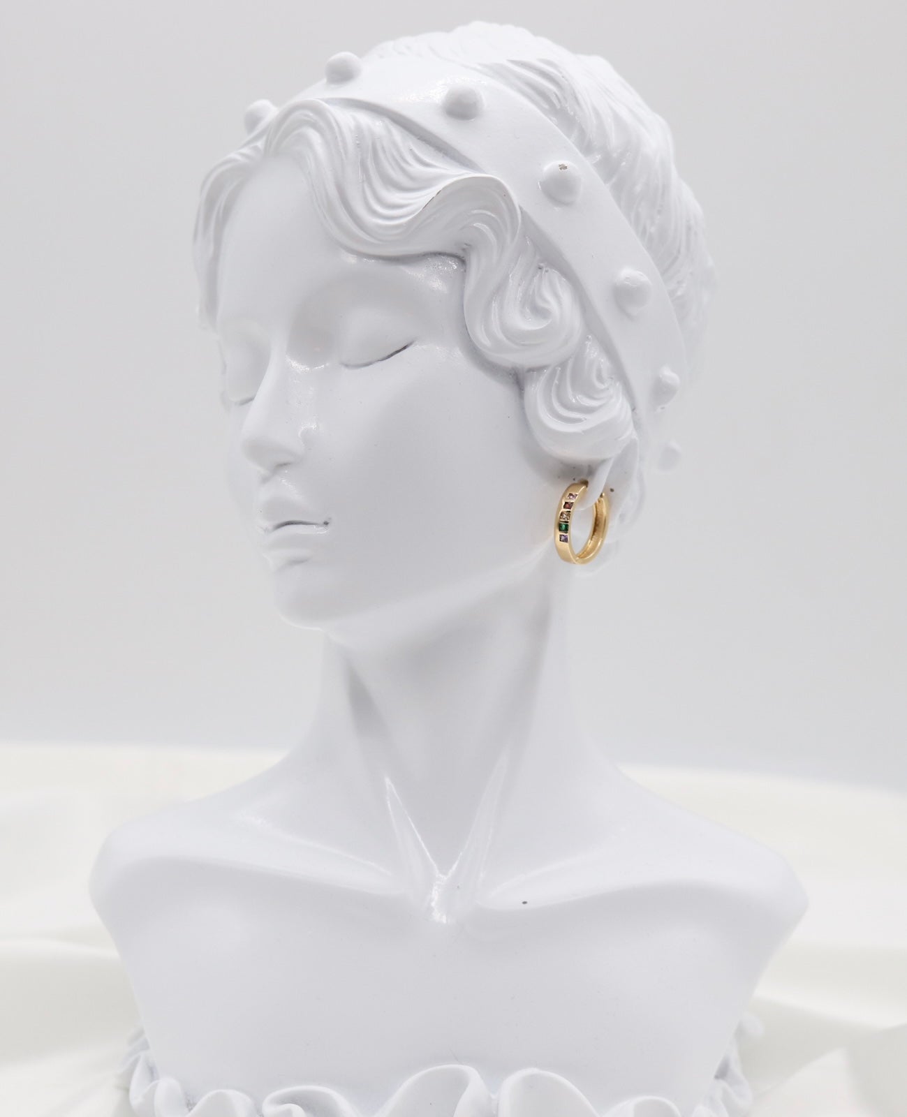 Rainbow Gemstone Huggie Hoop Earrings – Gold Multi-Color Crystal Hoops