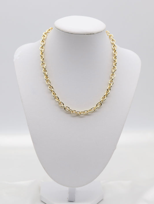 Oval Cable Gold Chain Necklace