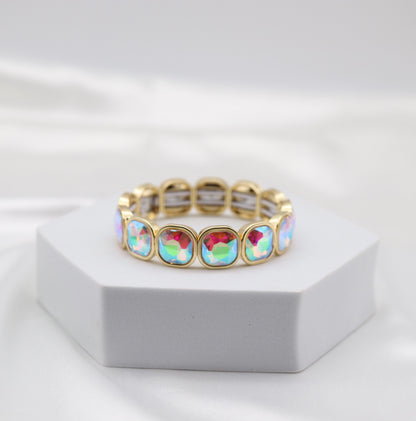 Aurora Crystal & Gold Stretch Bracelet