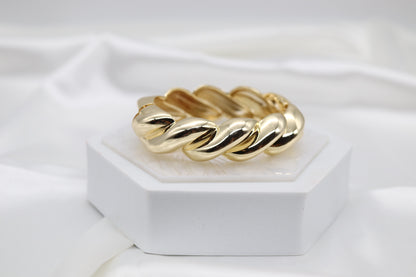 Gold Twisted Hinged Bracelet