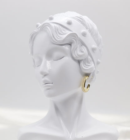 Classic Textured Gold Huggie Earrings