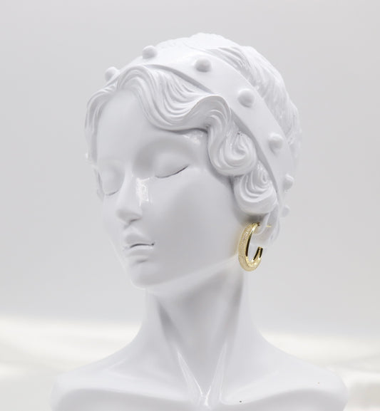 Classic Textured Gold Huggie Earrings
