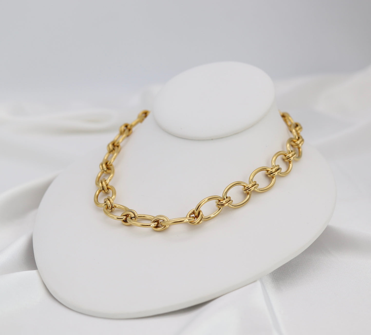 Bold Gold Oval Link Chain Necklace