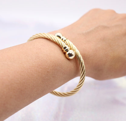 Gold Rope Cuff Bracelet