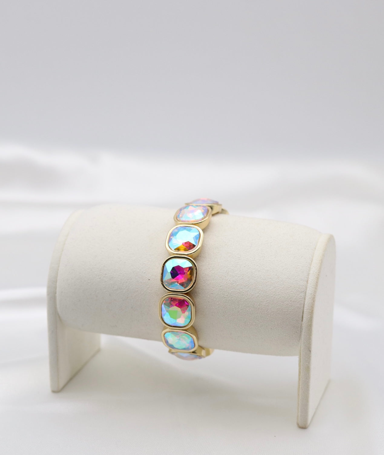 Aurora Crystal & Gold Stretch Bracelet