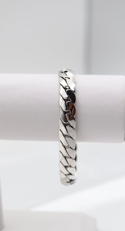 Silver Cubin Link Bracelet