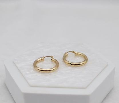 Textured Gold Hoop Earrings