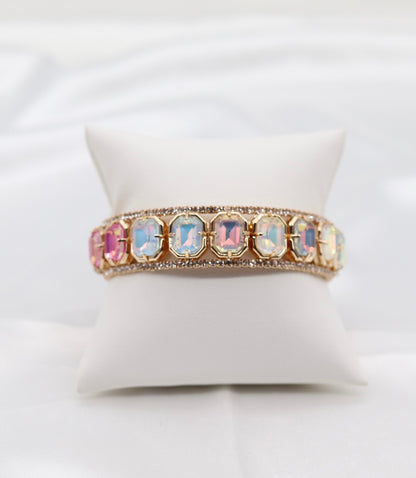Pinkish Crystal Rhinestone Stretchable Bracelet