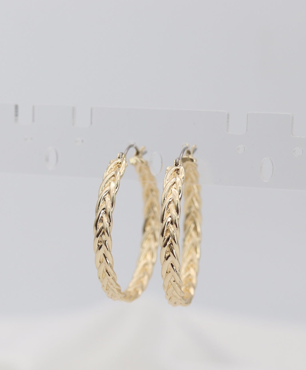 Braided Gold Hoop Earrings – Textured Twist Statement Hoops