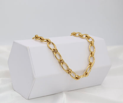Bold Gold Oval Link Chain Necklace