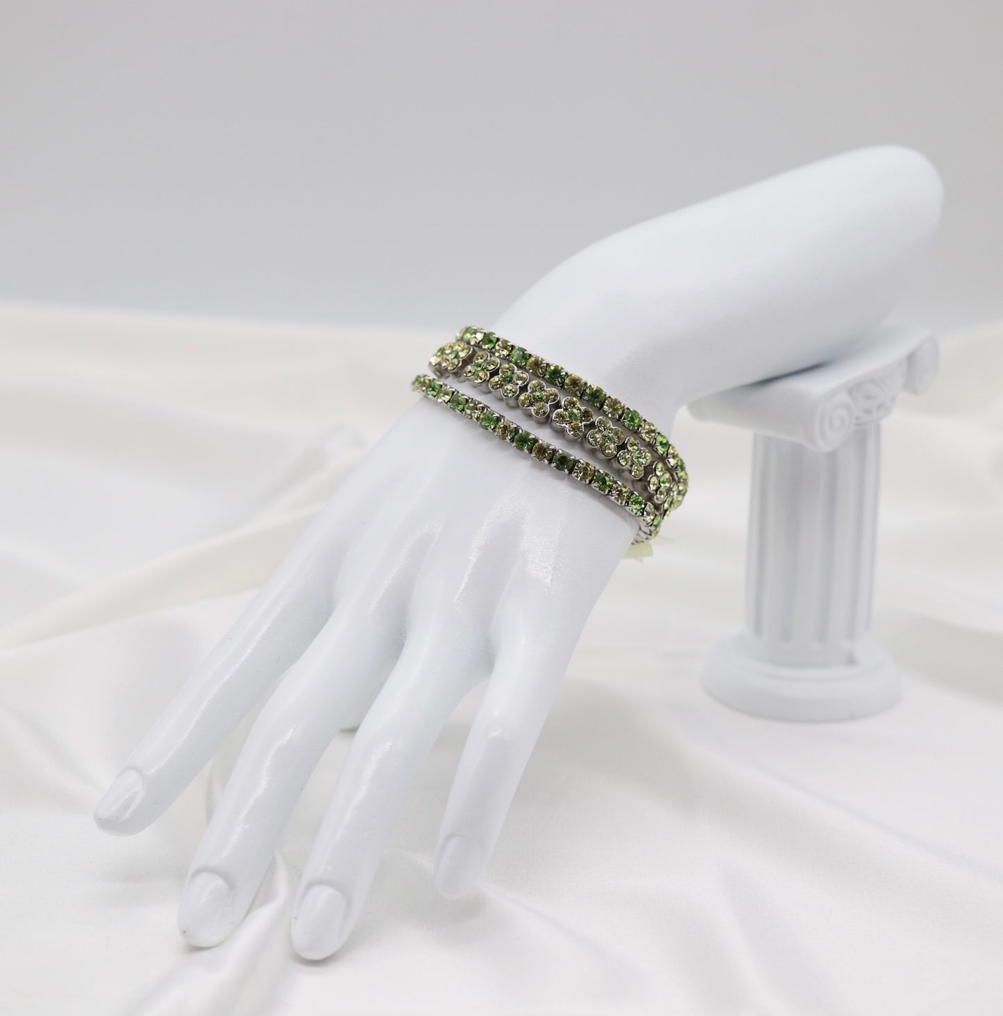 Green Crystal Flower Bracelet