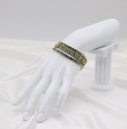 Green Crystal Flower Bracelet