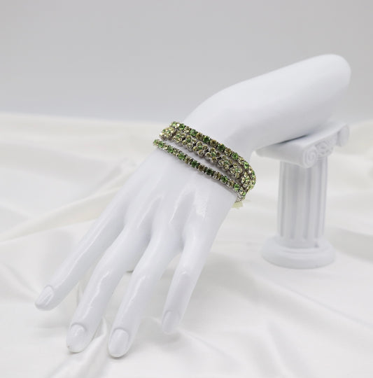 Green Crystal Flower Bracelet