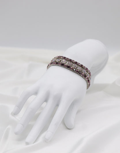 Purple Aurora Crystal Flower Bracelet