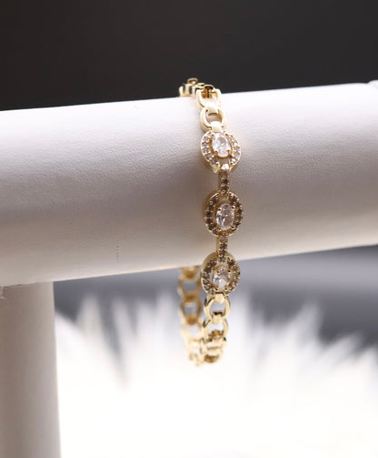Crystal Clear Gemstones Stationed Tennis Bracelet