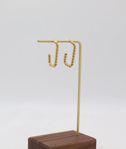 Twisted Rope Square Hoop Earrings