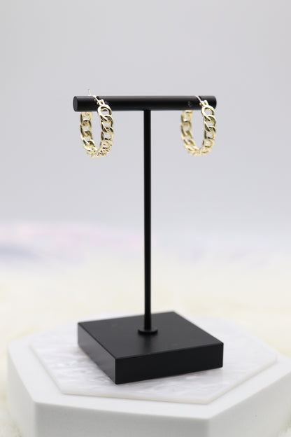 Gold Chain Link Huggie Earrings