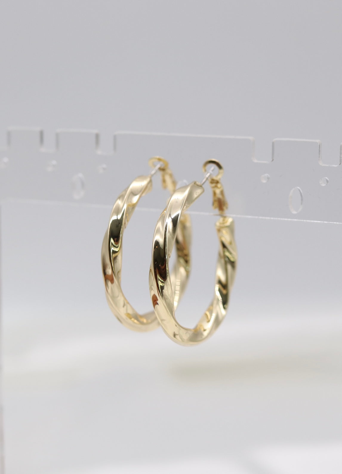 Twisted Gold Hoop Earrings