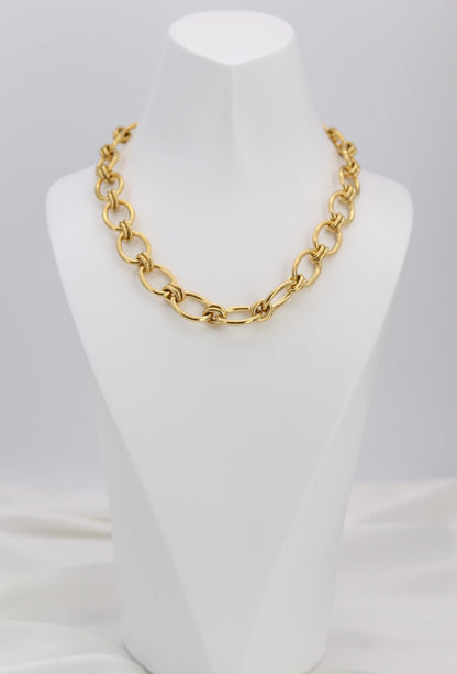 Bold Gold Oval Link Chain Necklace