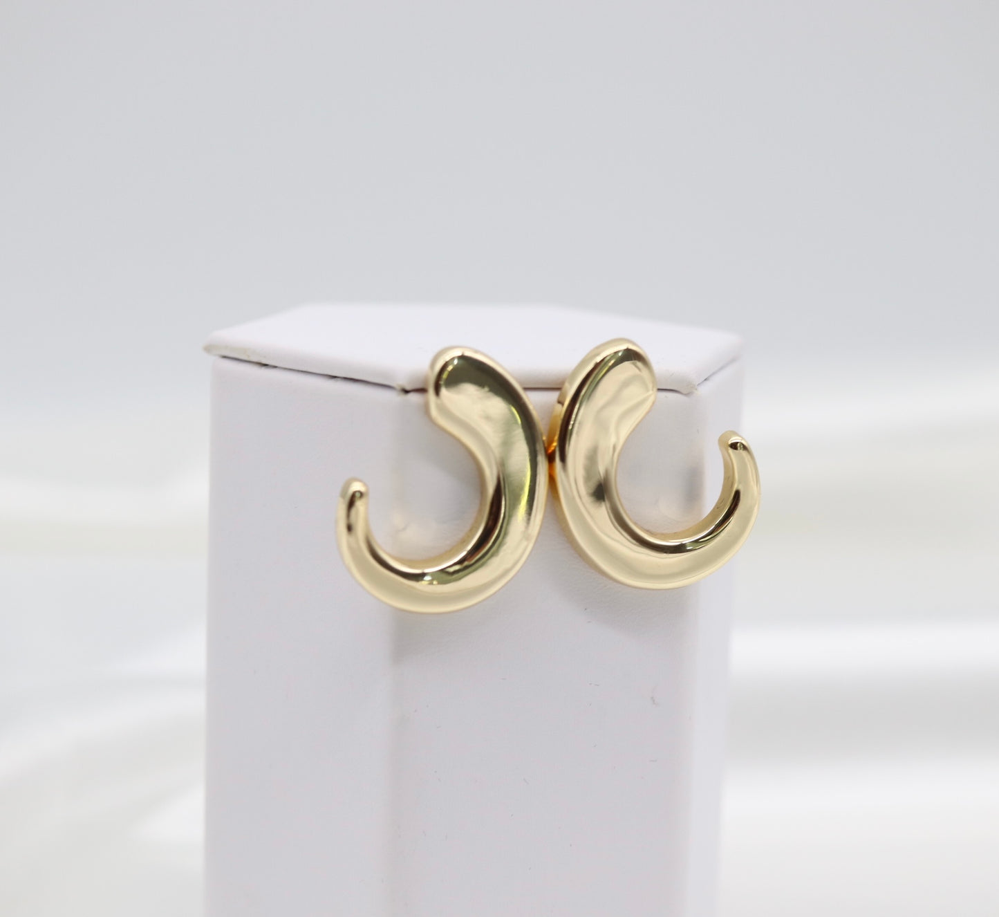 Flat Gold Hoop Earrings