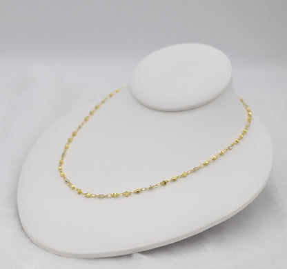 Delicate Gold Beaded Chain Necklace